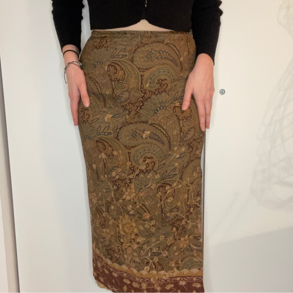 Fall colors paisley maxi skirt